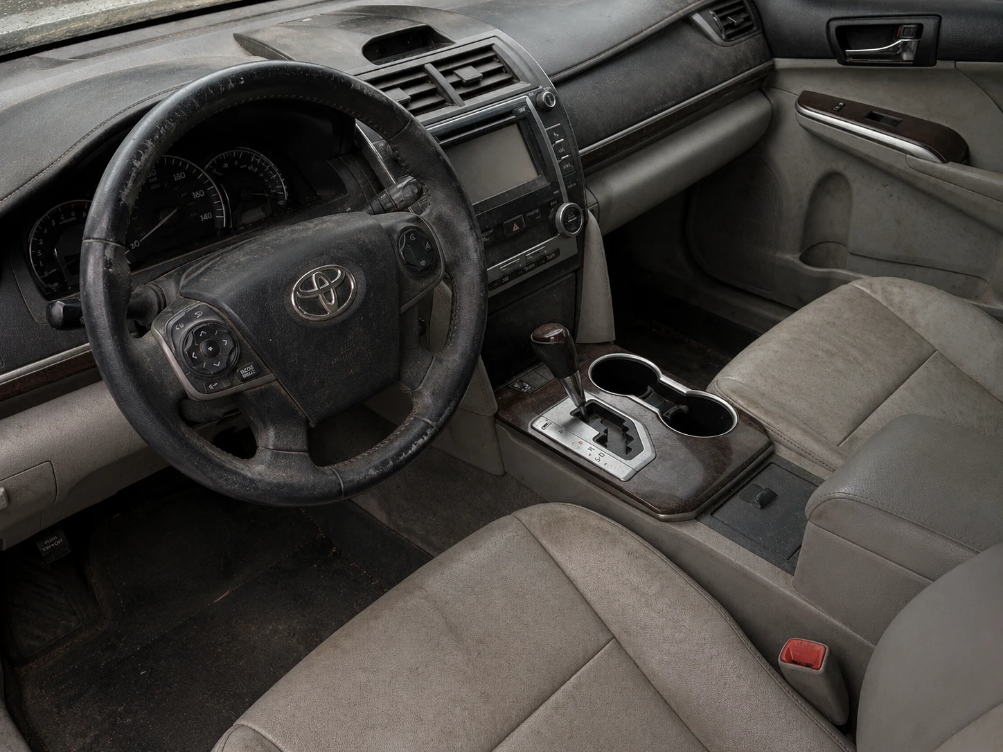 car dirty interior before detailing